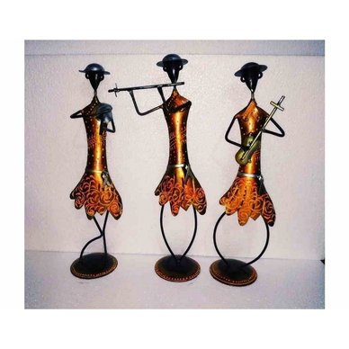 3 Man Musician Gold Looking Table Top Decor