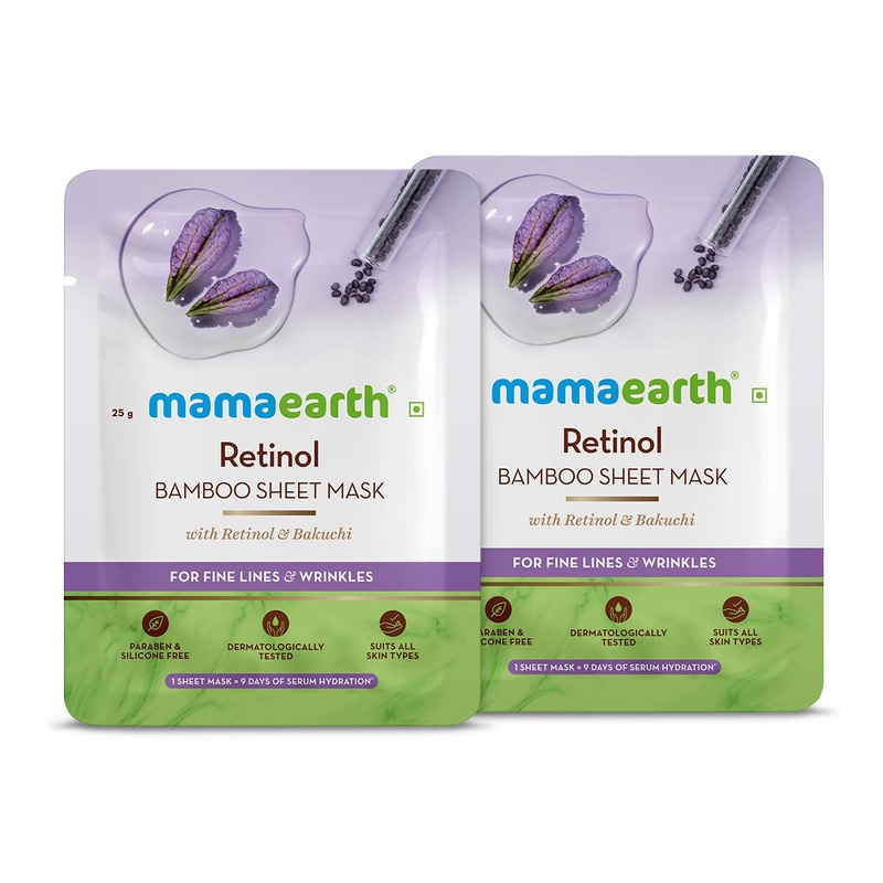 Mamaearth Retinol Bamboo Sheet Mask - Pack of 2 (25 g * 2)