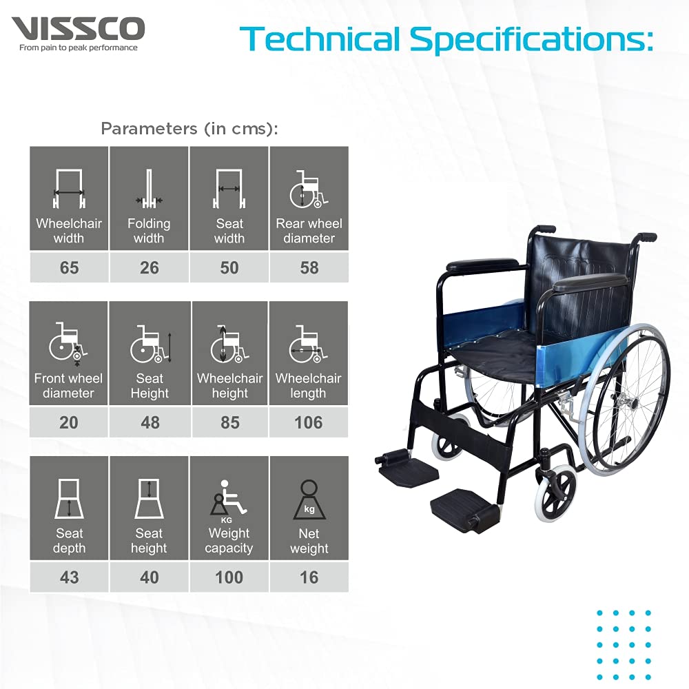 Vissco Rodeo Plus Wheelchair With Fixed Handle