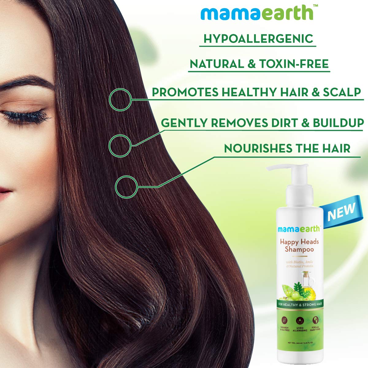 Mamaearth Happy Heads Natural Protein Hair Shampoo (200ml)