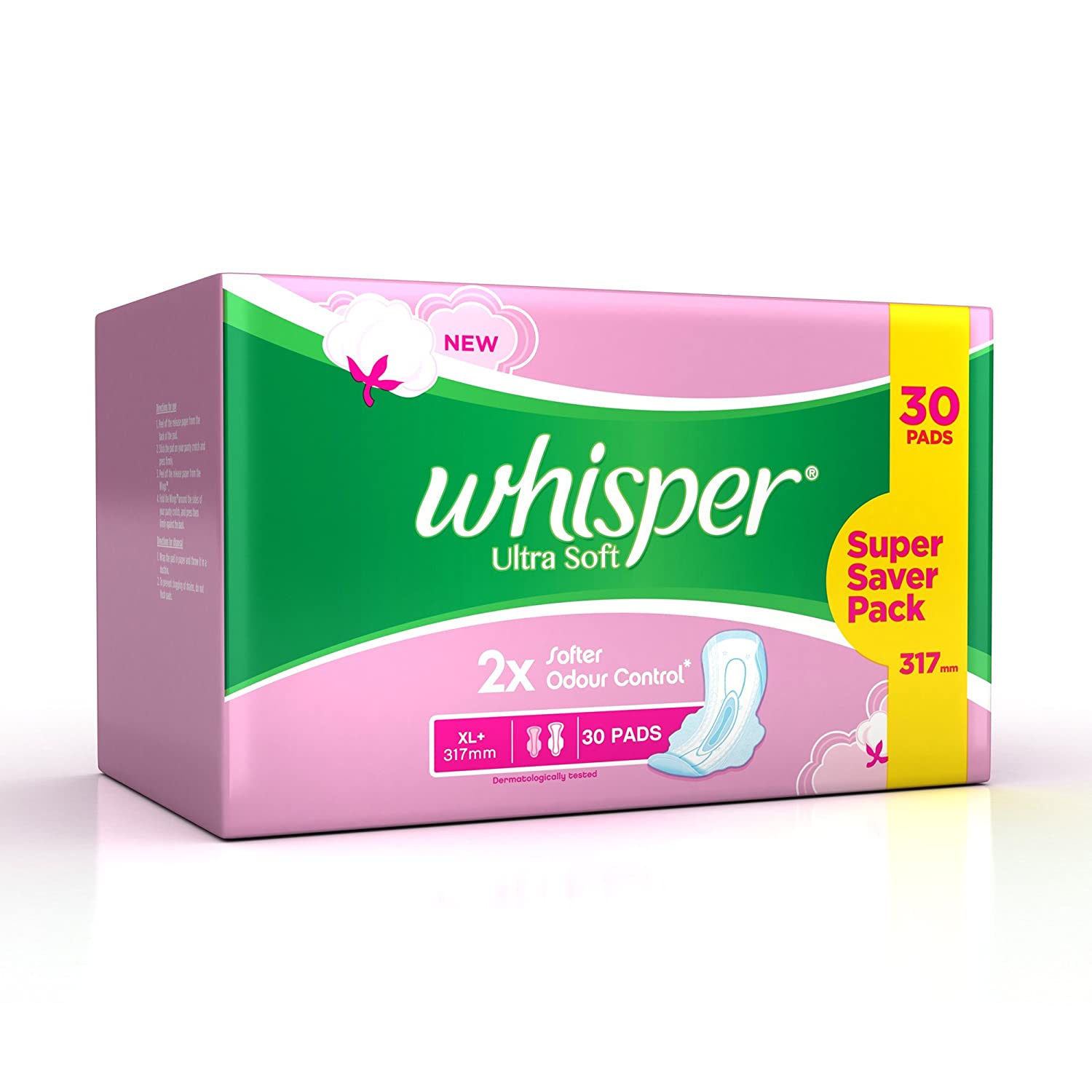 Whisper Ultra Soft XL Plus Sanitary Pads - 30 Count