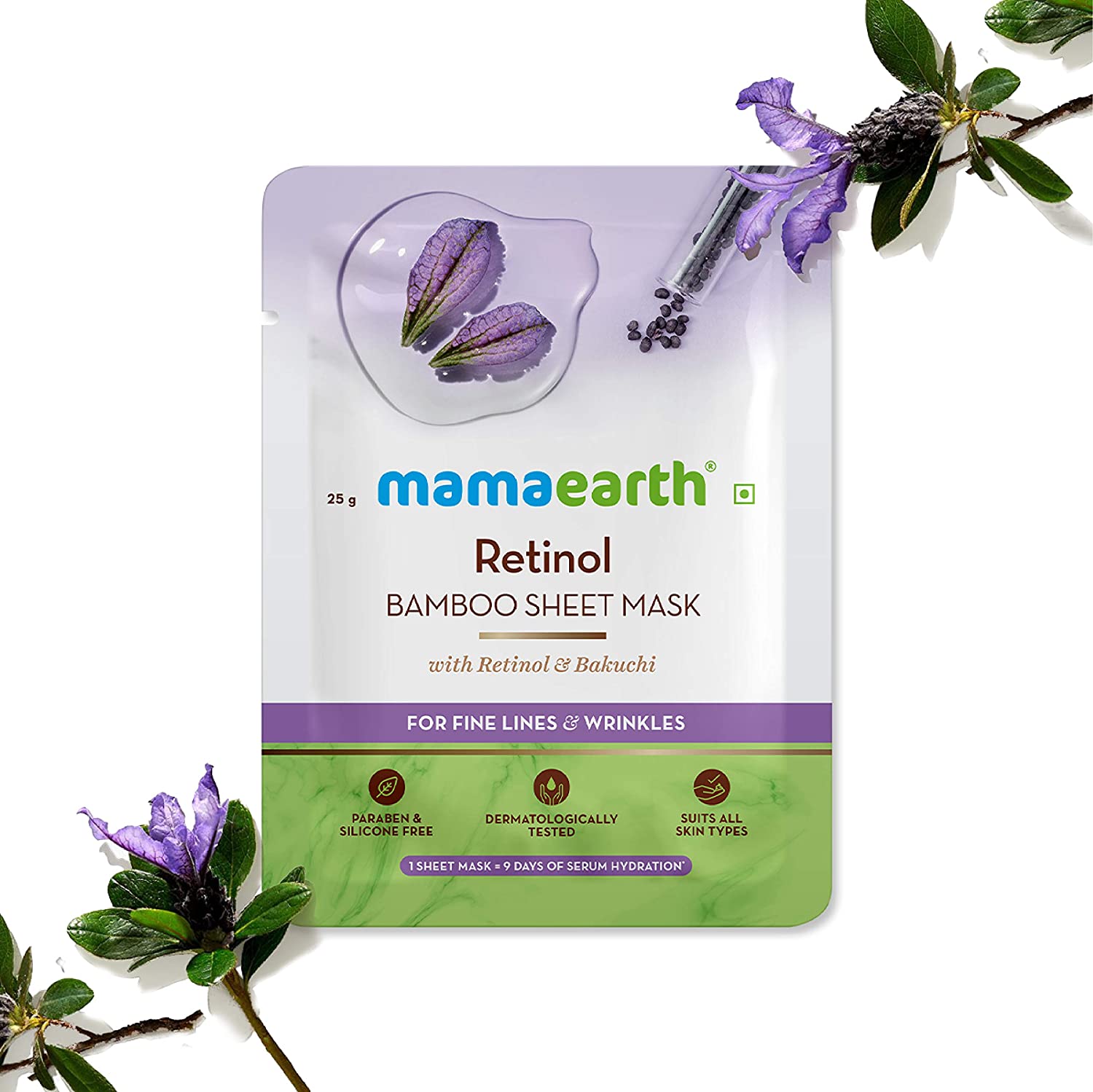 Mamaearth Retinol Bamboo Sheet Mask - Pack of 2 (25 g * 2)