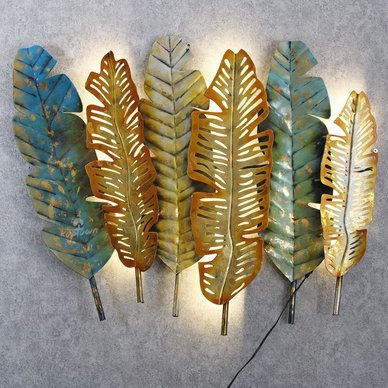 6 Leaf Wall Art with LED Light