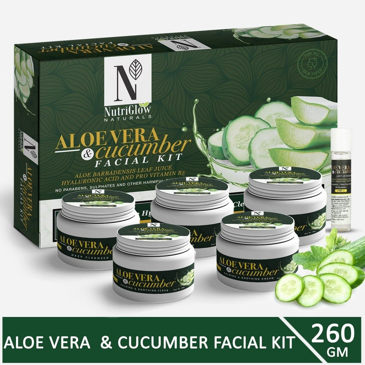 Nutriglow Aloe Vera & Cucumber Facial Kit (260 gm)