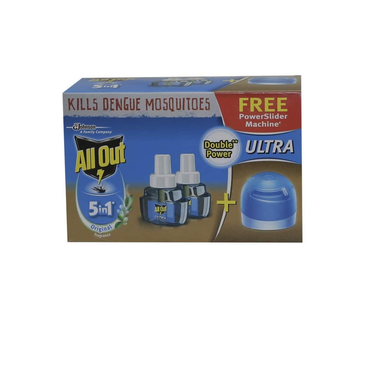 All Out Mosquito Liquid Machine + Refill Ultra Carton (2x45ml)