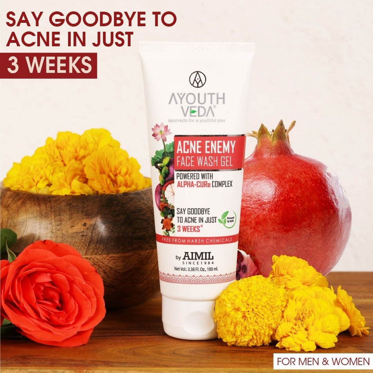 Ayouthveda Acne Enemy Face Wash Gel For Acne & Pimples (100 ml)
