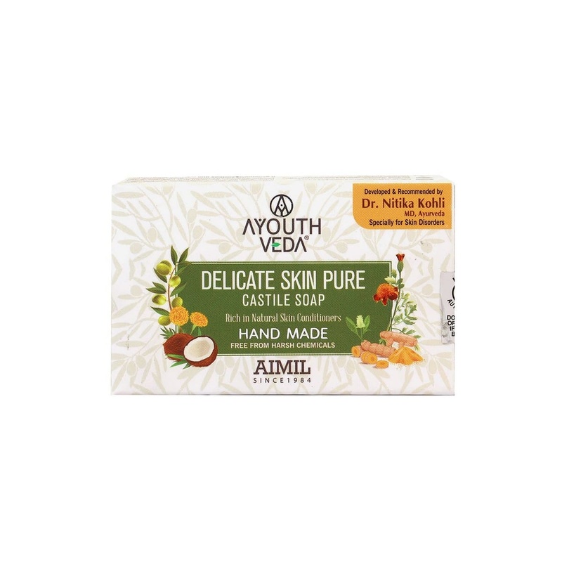 Ayouthveda Delicate Skin Pure Handmade Castile Soap With Neem & Tulsi (110 Gm)