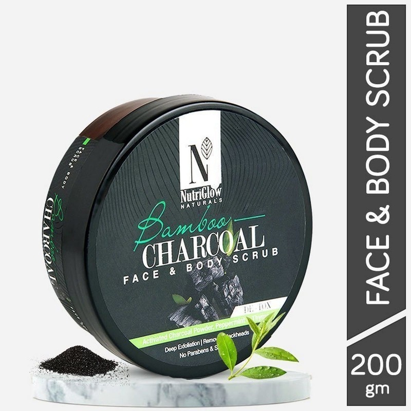 Nutriglow Bamboo Charcoal Face & Body Scrub (200 grams)