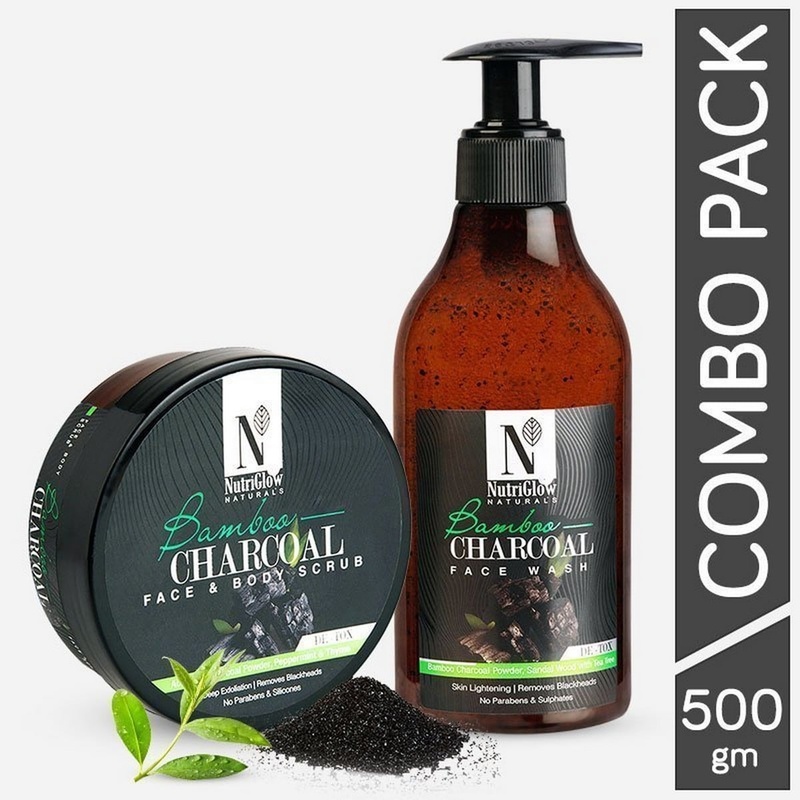 Nutriglow Bamboo Charcoal Face Wash, Face & Body Scrub (500 grams)