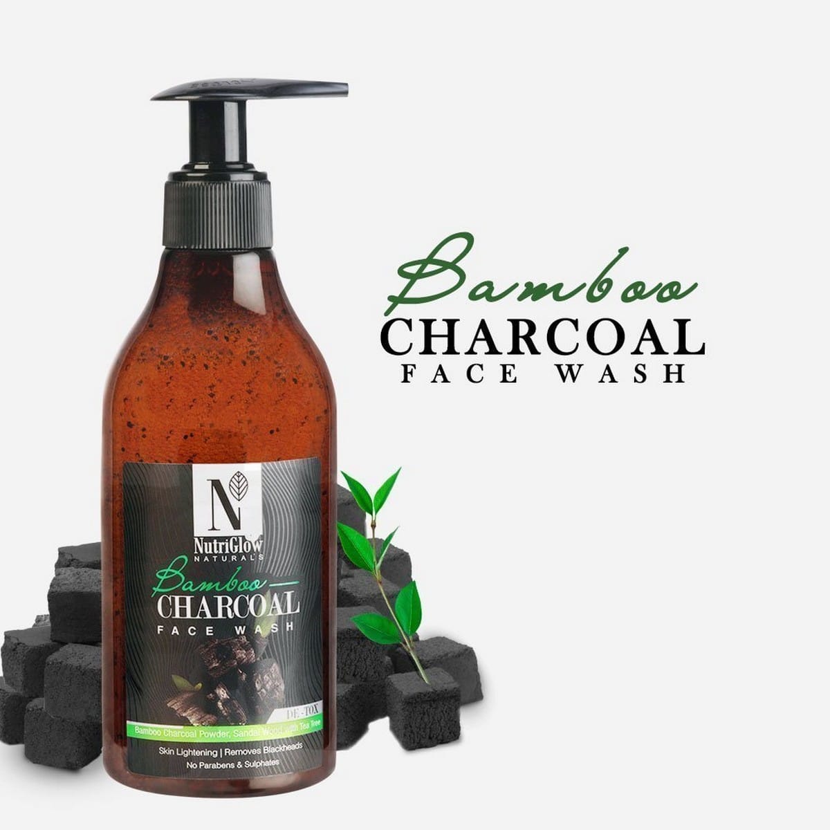 Nutriglow Bamboo Charcoal Face Wash, Face & Body Scrub (500 grams)