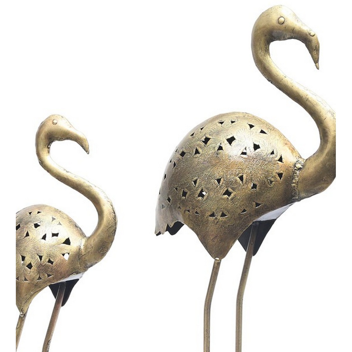 Set of 2 Golden Crane Table Top Decorative Item