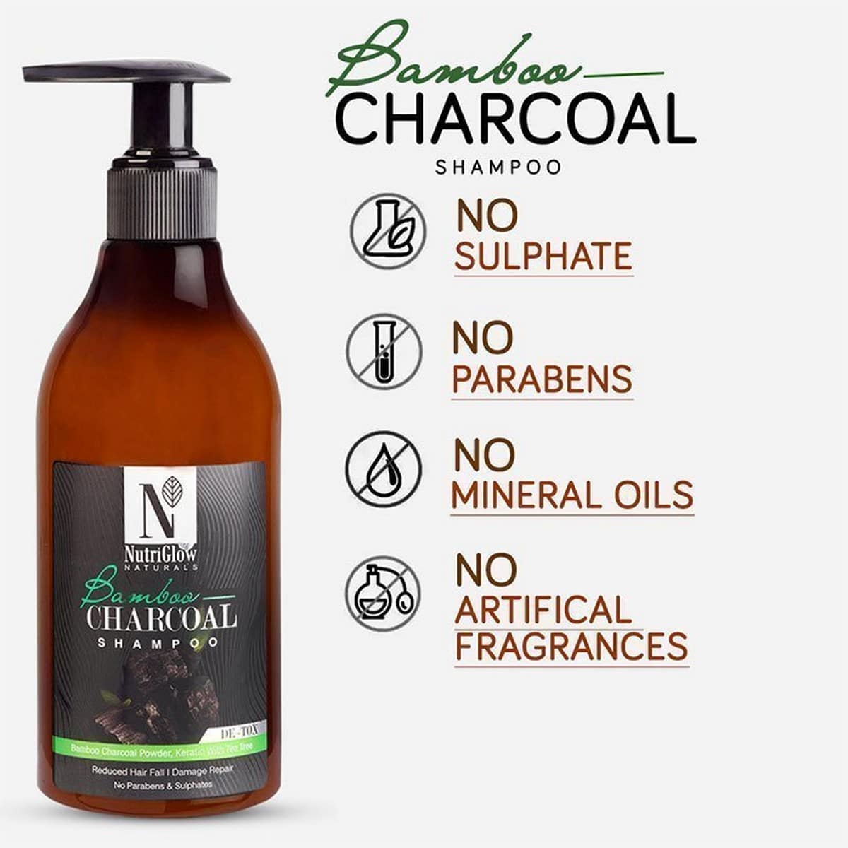 Nutriglow Bamboo Charcoal Shampoo (150 ml)