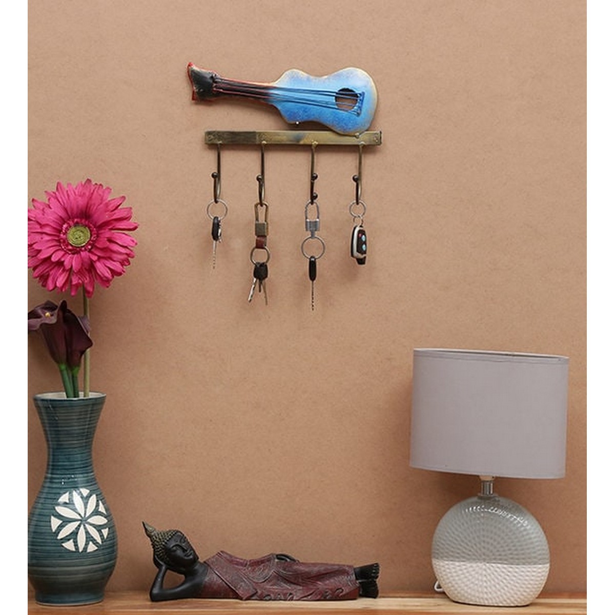 Wall Hanging Multicolour Hook Guitar Keys Decor