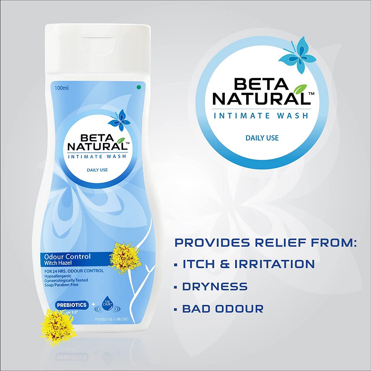 Beta Natural Intimate Wash For Odour Control - Witch Hazel (100 ml)