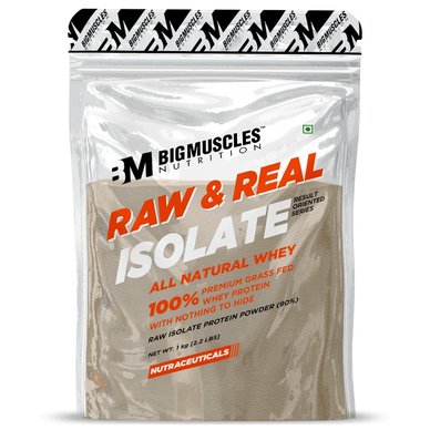 Bigmuscles Nutrition Organic Raw & Real Isolate Protein, Unflavoured (1 Kg)