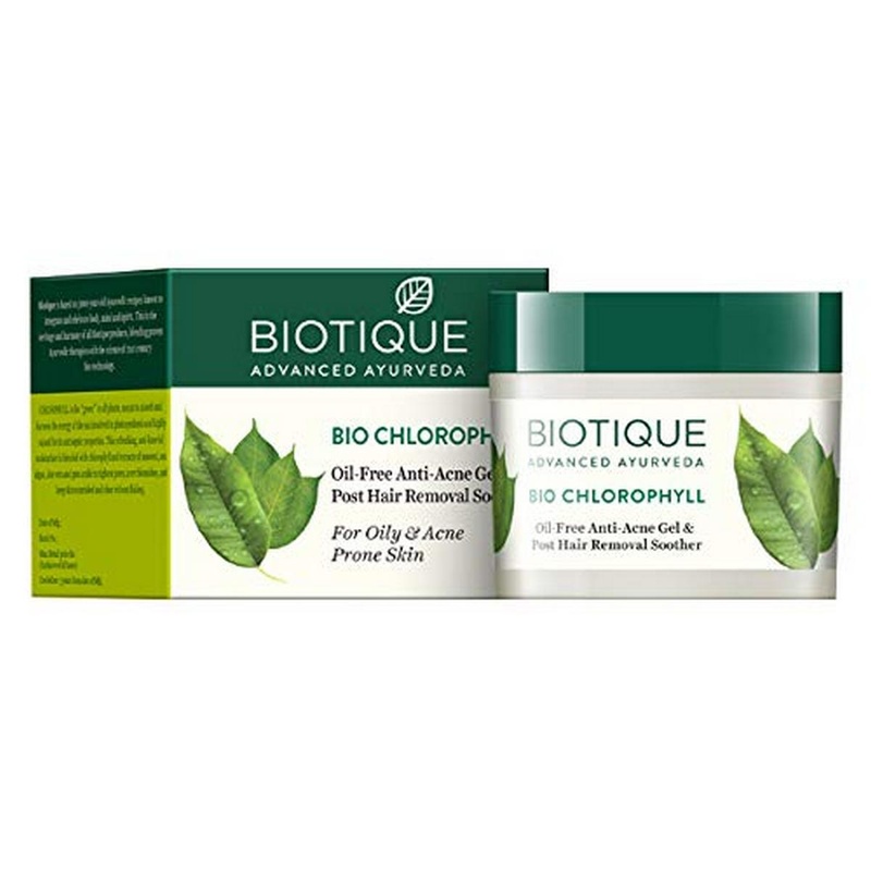 Biotique Chlorophyll Oil-Free Anti-Acne Gel & Post Hair Removal Soother (50g)