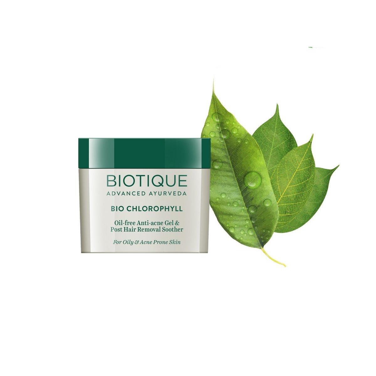 Biotique Chlorophyll Oil-Free Anti-Acne Gel & Post Hair Removal Soother (50g)