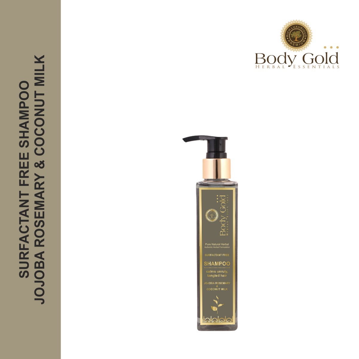 Body Gold Hair Shampoo - Jojoba Rosemary & Coconut (200 ml)