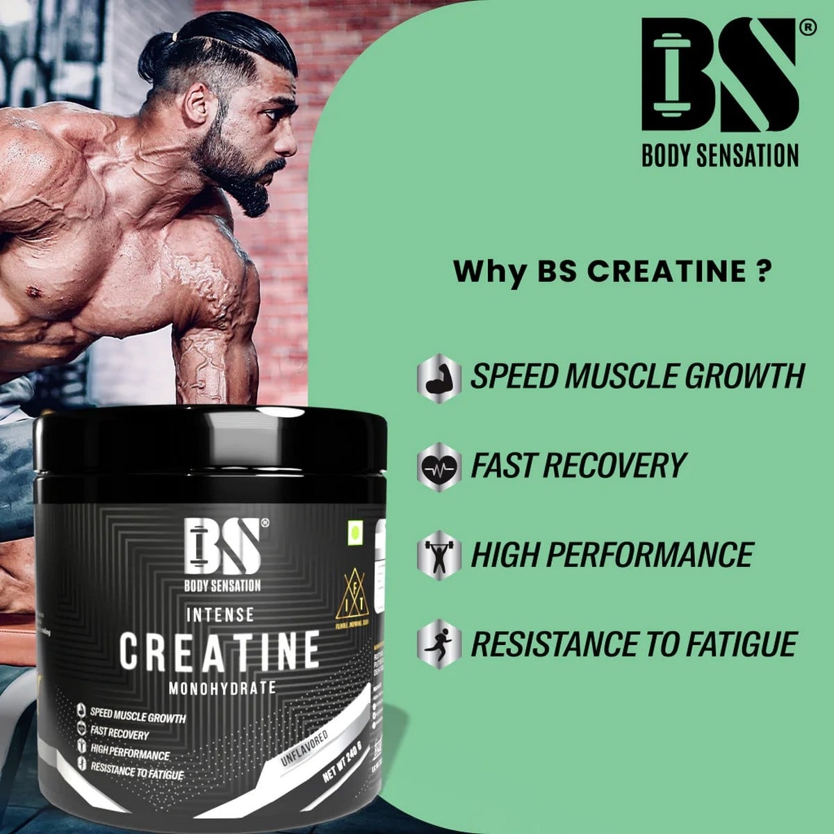 Body Sensation Intense Creatine Monohydrate (240 grams)