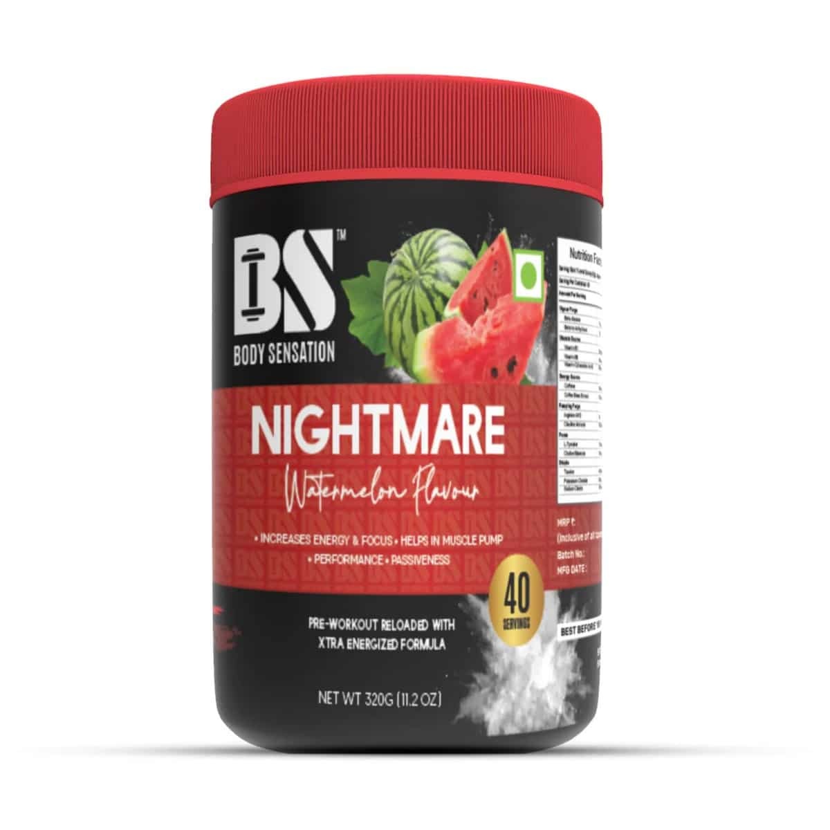 Body Sensation Nightmare Pre-Workout Watermelon (320 grams)