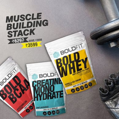 Boldfit Muscle Building Combos (Whey + BCAA + Creatine Unflavored)