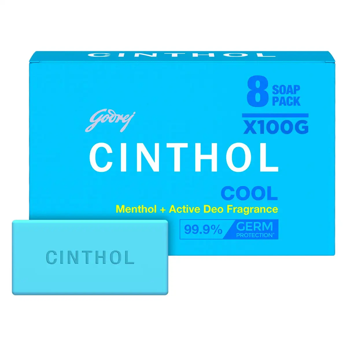 8 x Cinthol Cool Bath Soap - (100 grams)