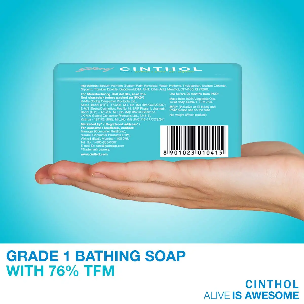 8 x Cinthol Cool Bath Soap - (100 grams)