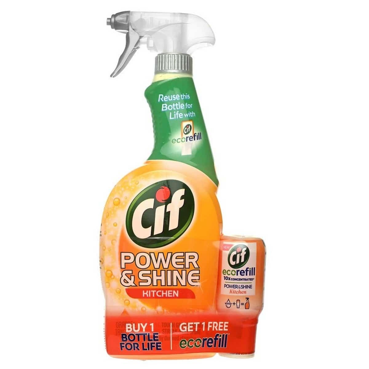 Cif Power and Shine Kitchen Cleaner with Eco Refill Bottle (700 ml)