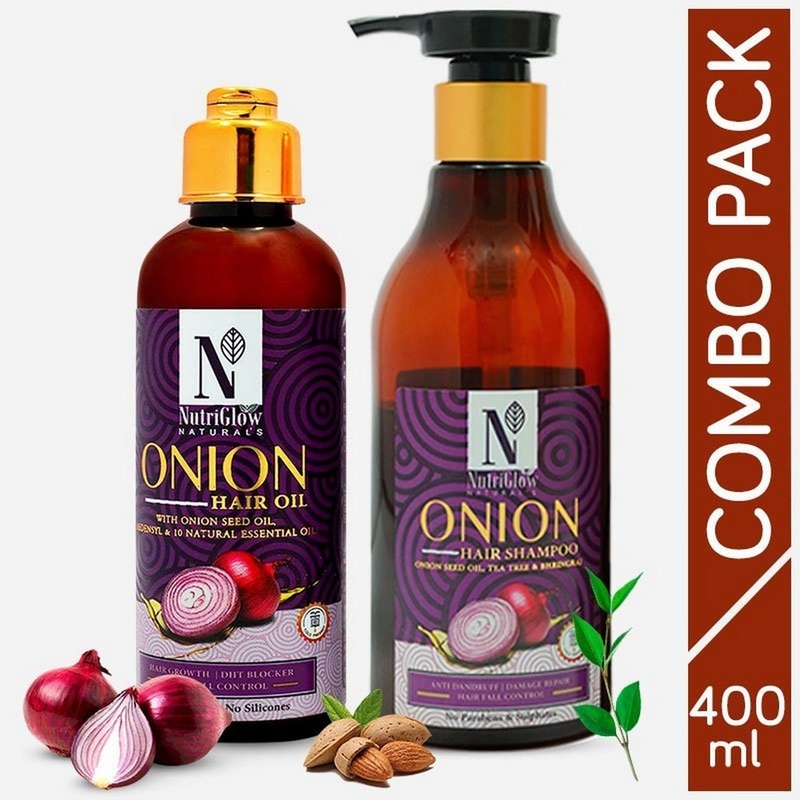 Nutriglow Onion Hair Shampoo (300 ml) + Onion Hair Oil (100 ml)