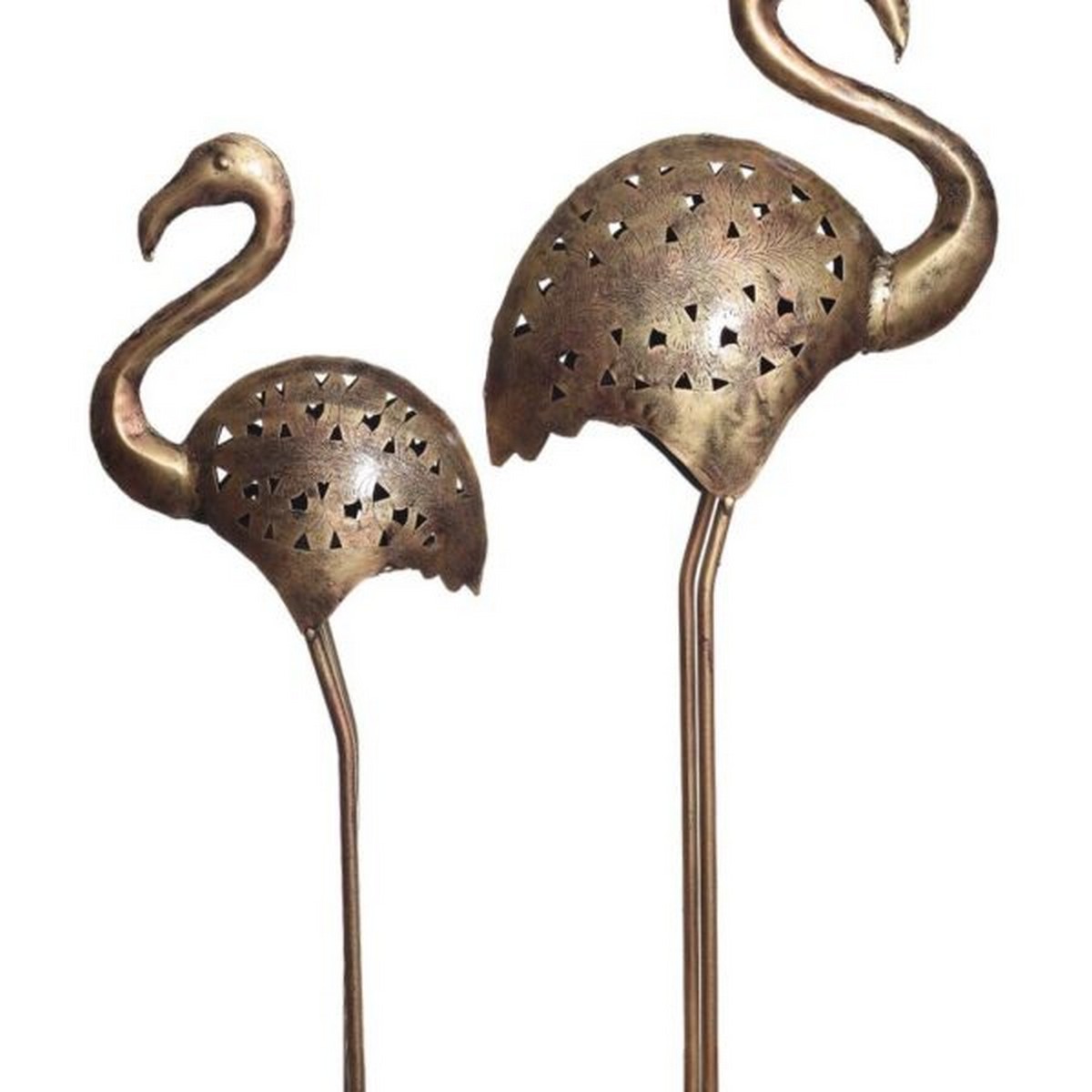 Set of 2 Crane in Metal Looking Design for Table Top