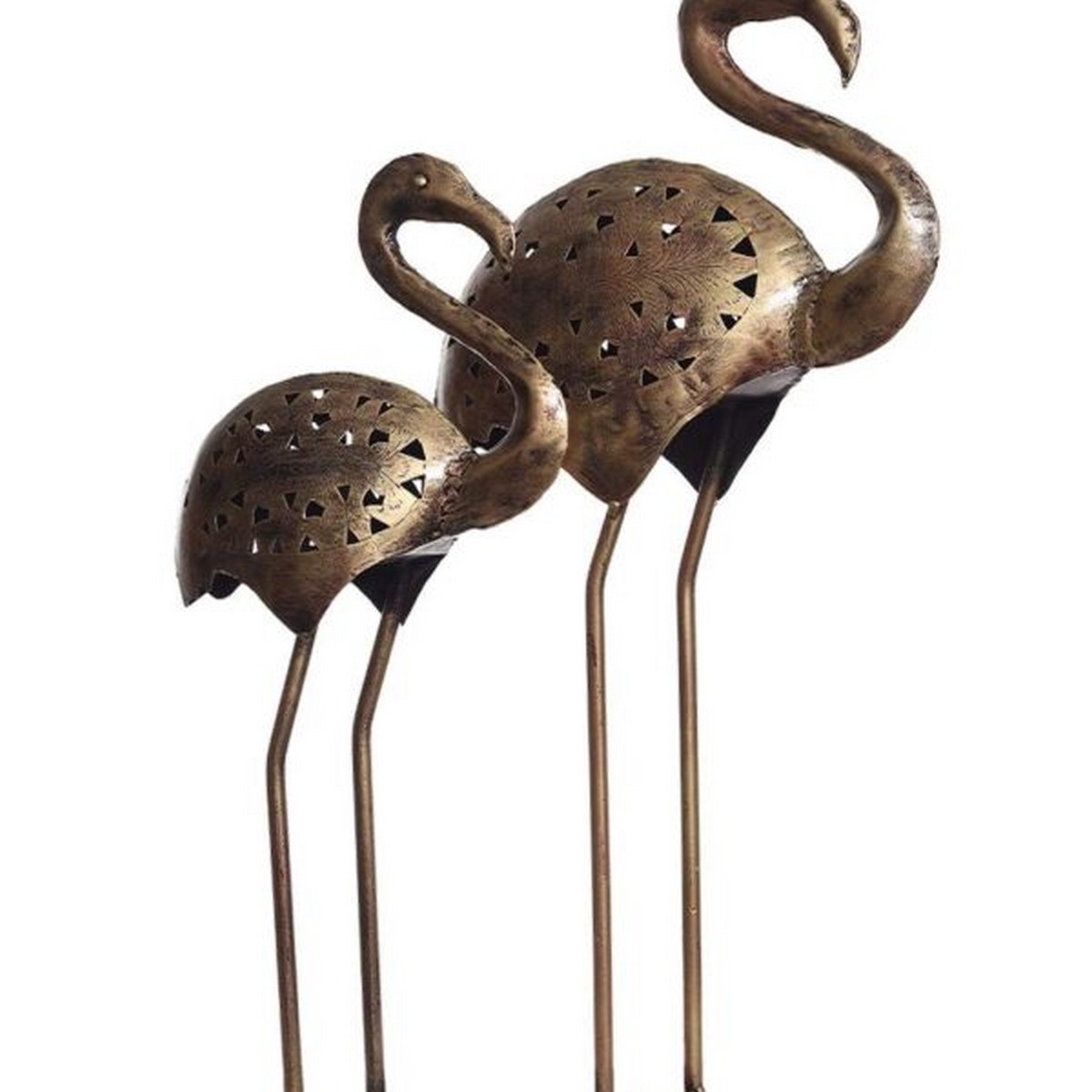 Set of 2 Crane in Metal Looking Design for Table Top