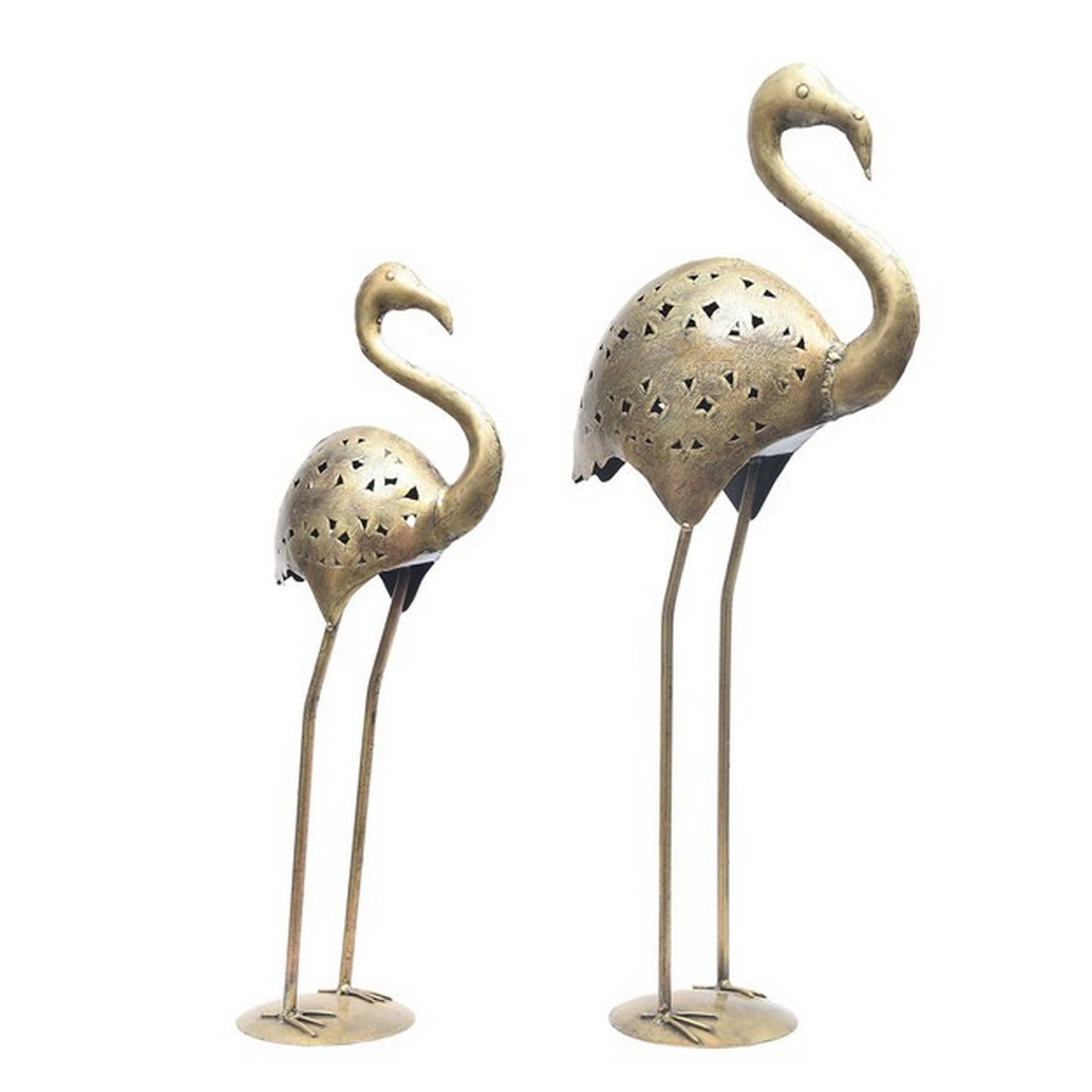 Set of 2 Crane in Metal Looking Design for Table Top