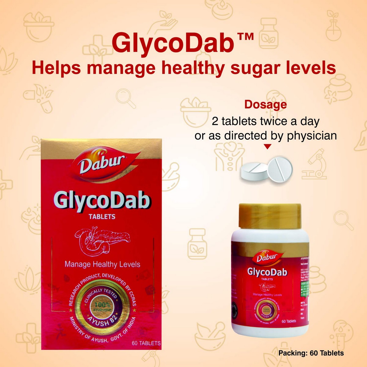 Dabur Glycodab Ayurvedic Tablets For Blood Sugar Management