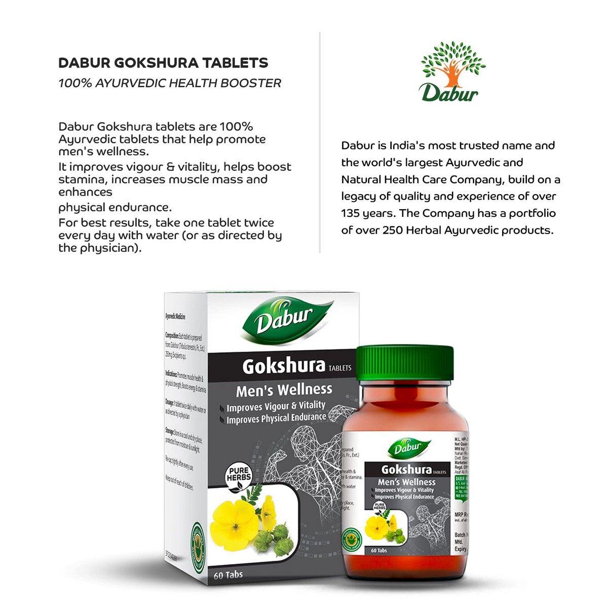 Dabur Gokshura Tablets (60 Tablets)