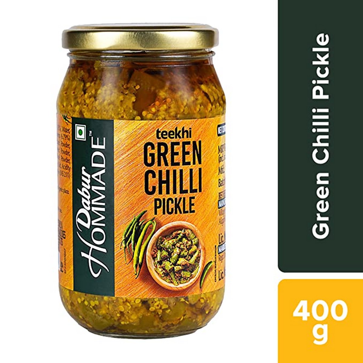 Dabur Hommade Green Chilli Pickle (400 grams)