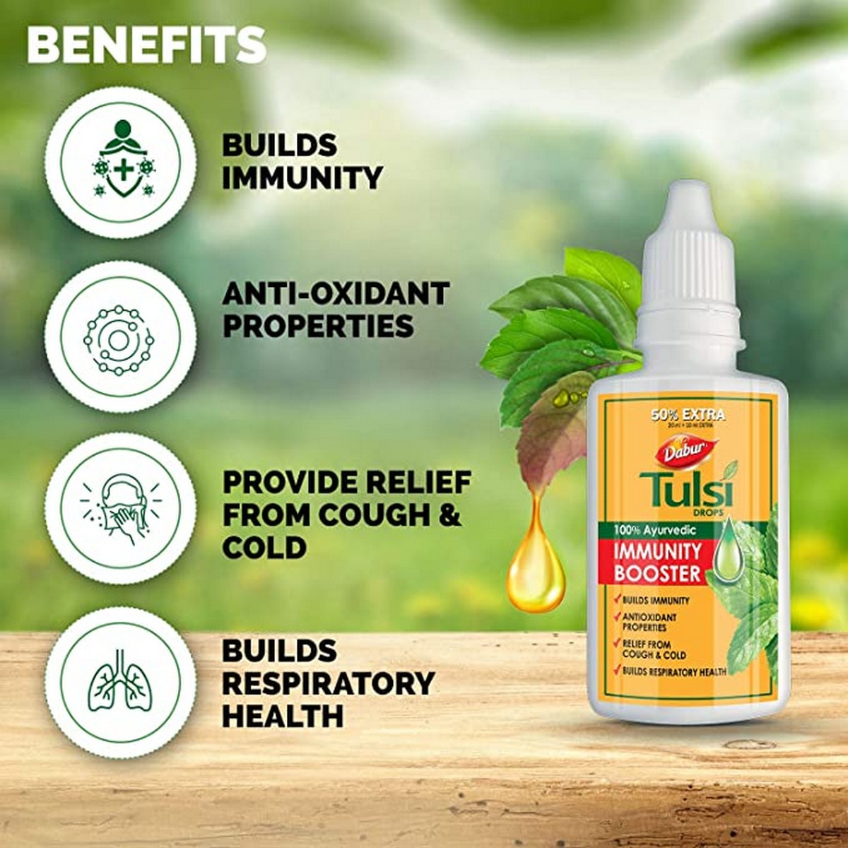 Dabur Tulsi Drops (20 ml +10 ml Free)