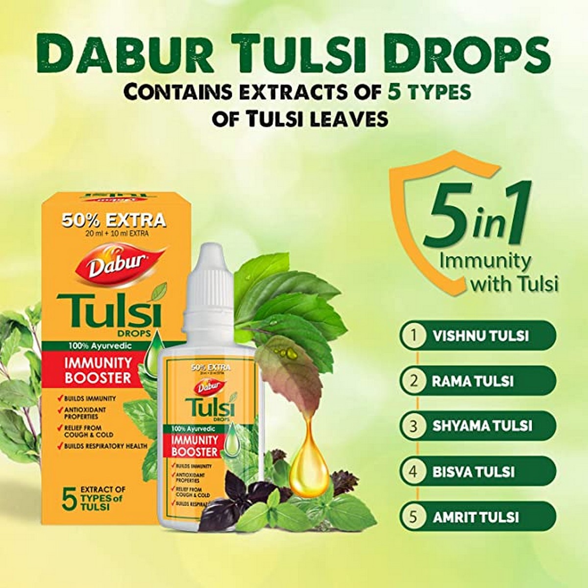 Dabur Tulsi Drops (20 ml +10 ml Free)