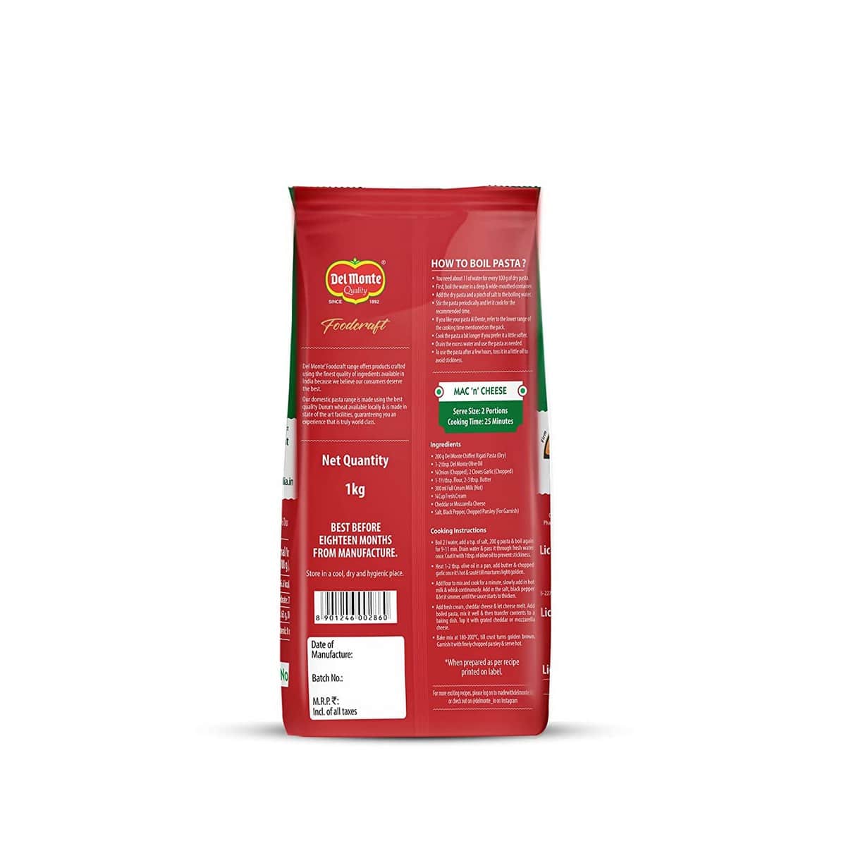 Del Monte Foodcraft Chifferi Rigati Pasta (1 kg)