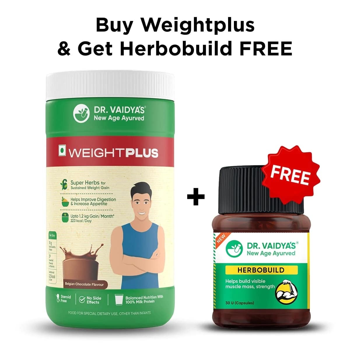 Dr Vaidya's Weight Gain Combo: For Healthy Weight & Muscle Gain