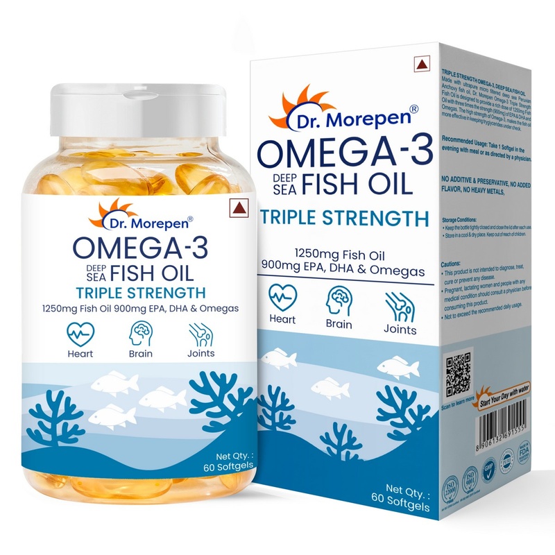 Dr. Morepen Omega-3 Deep Sea Fish Oil Triple Strength (60 Softgels)