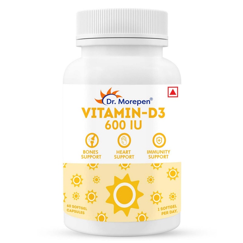 Dr. Morepen Vitamin D3 600 IU (60 Capsules)