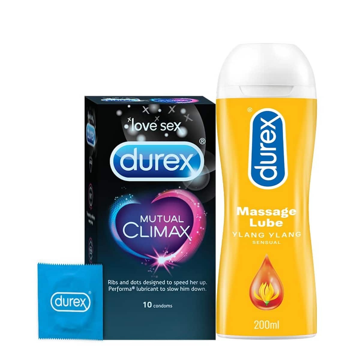 Durex Mutual Climax Condoms (10 N) & Lube (200 ml)