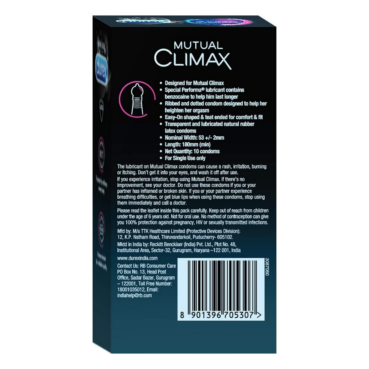 Durex Mutual Climax Condoms (10 N) & Lube (200 ml)