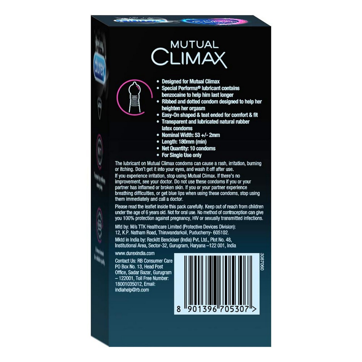 Durex Mutual Climax & Extra Time Condoms (20 N)