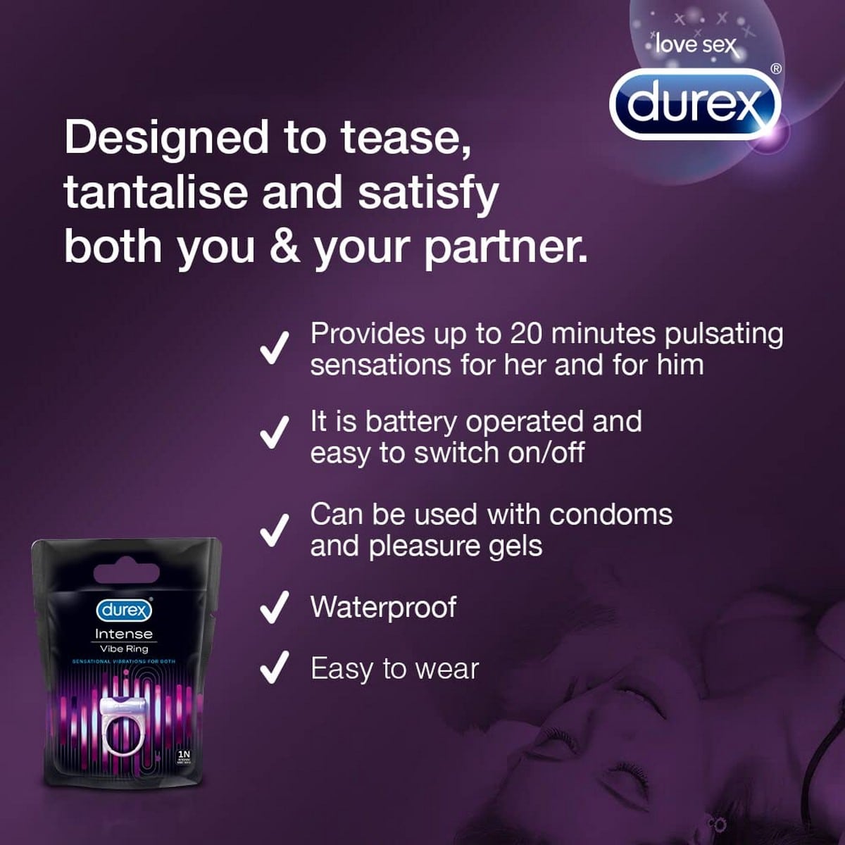 Durex Play Lubricant Gel Cheeky Cherry (50 ml) & Durex Play Vibrations Ring