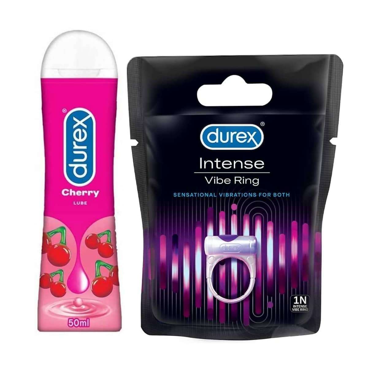 Durex Play Lubricant Gel Cheeky Cherry (50 ml) & Durex Play Vibrations Ring