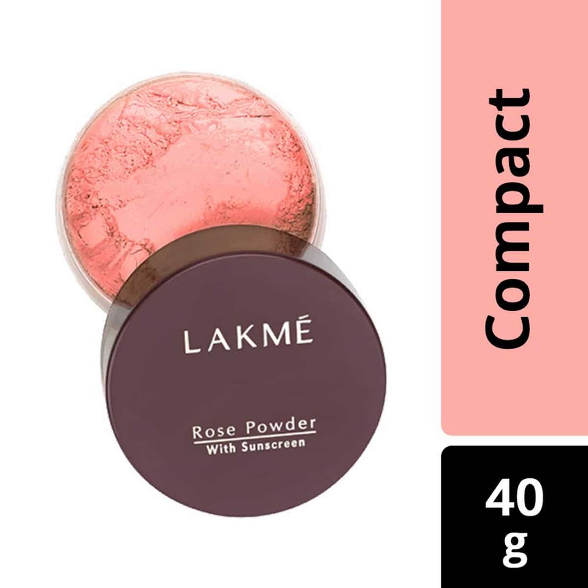 Elle 18 Eye Drama Kajal Bold Black (0.35g) & Lakme Rose Face Powder Warm Pink (40g)