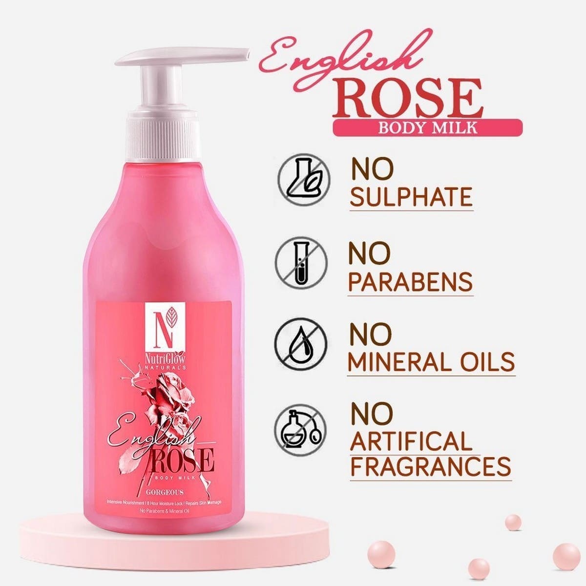 Nutriglow English Rose Body Milk (150 ml)