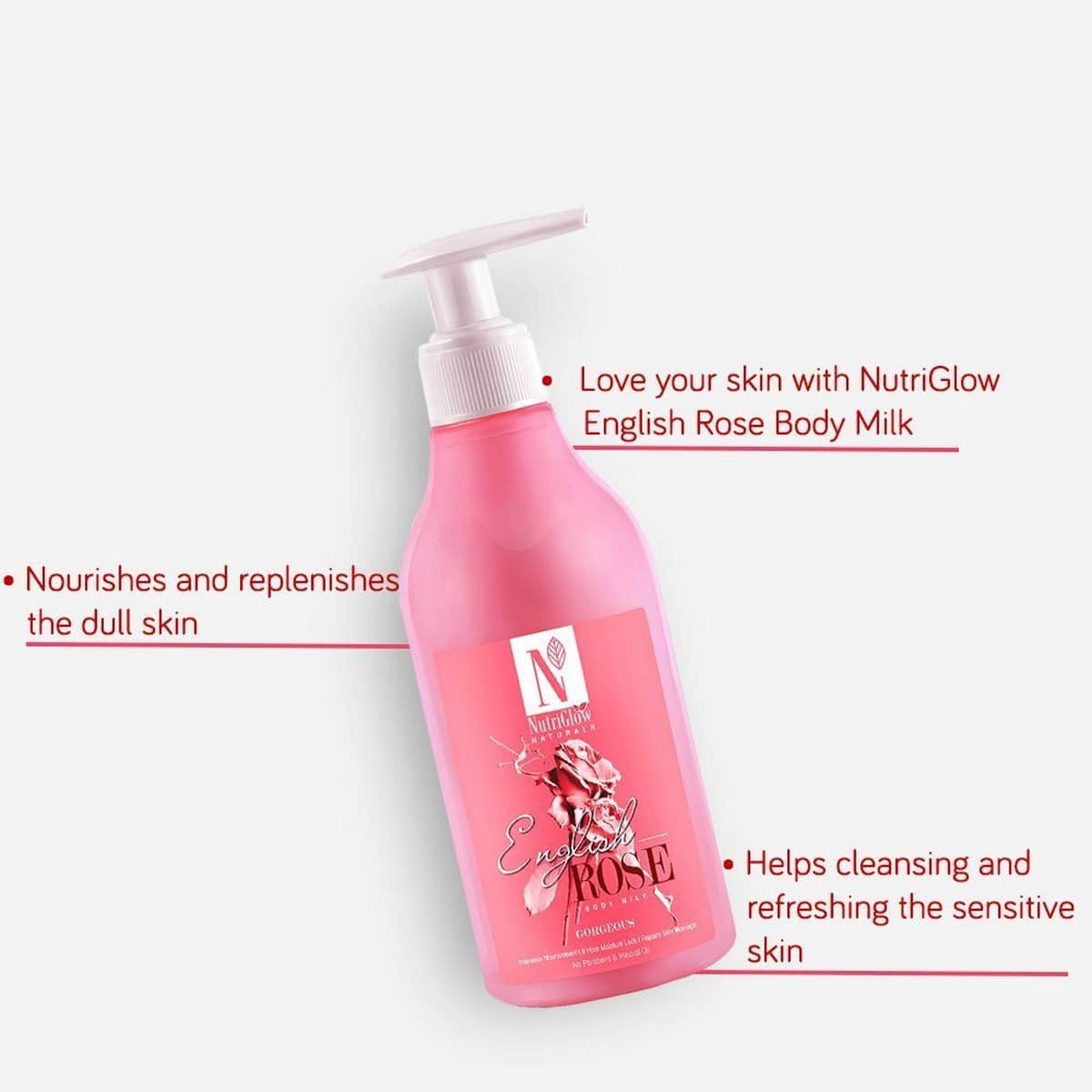 Nutriglow English Rose Body Milk (150 ml)