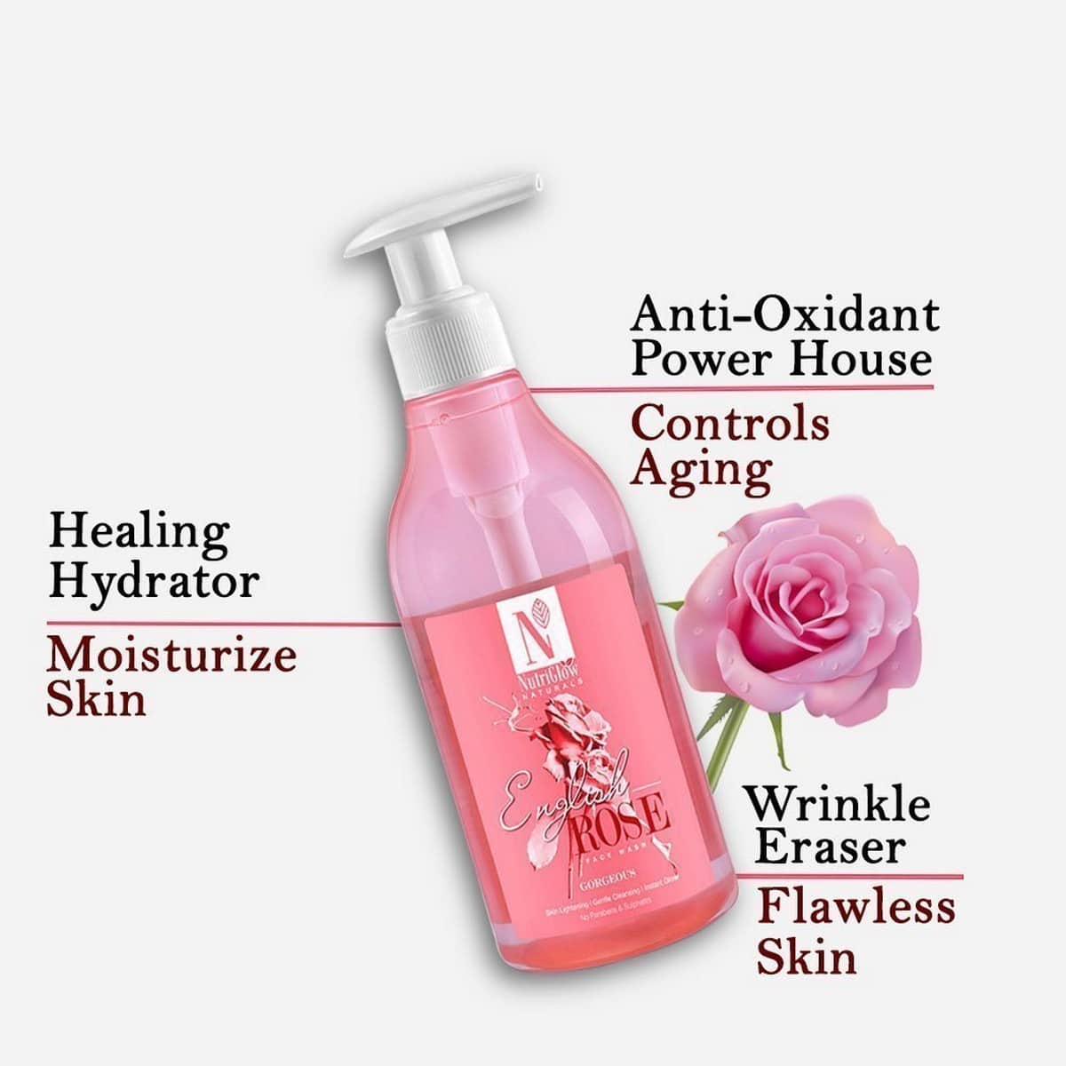 Nutriglow English Rose Face Wash + Toner (150 ml)